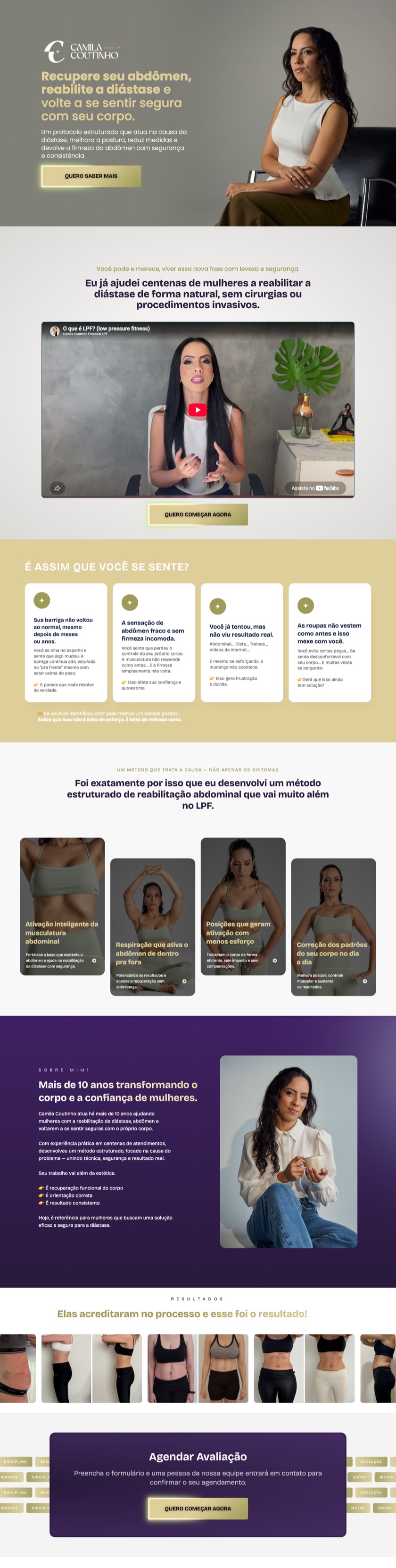 Página da Camila Coutinho — reabilitação de diástase